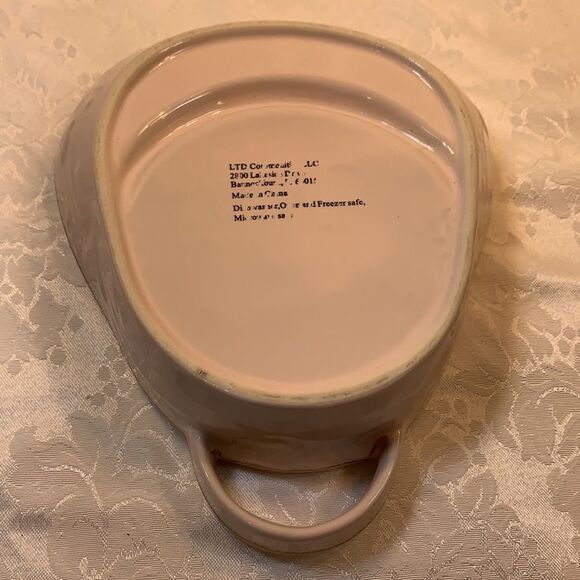 LTD Chip Dip Serving Dish Pink Brown Heart Embossed Microwave Dishwasher Freezer - Picture 5 of 6